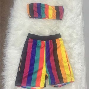 Colorful 2pc short set